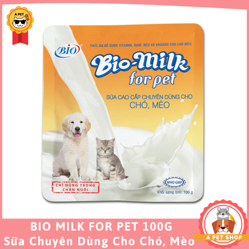 BIO MILK FOR PET Sữa dinh dưỡng cho Chó, Mèo 100gram - A Pet Shop