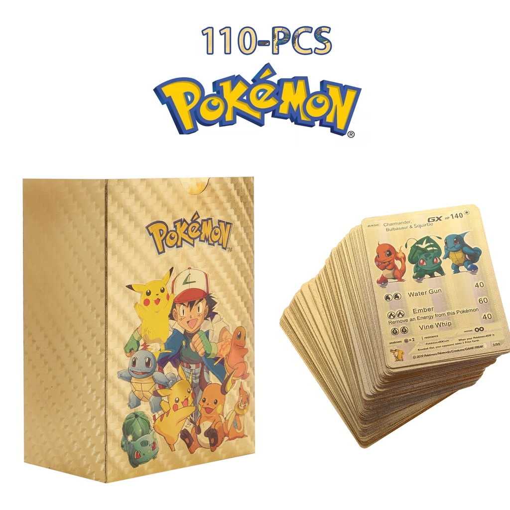 ﹍ Bộ 110 Thẻ Bài Pokemon Bằng Nhựa Màu Cầu Vồng Vmax Gx | Lazada.Vn