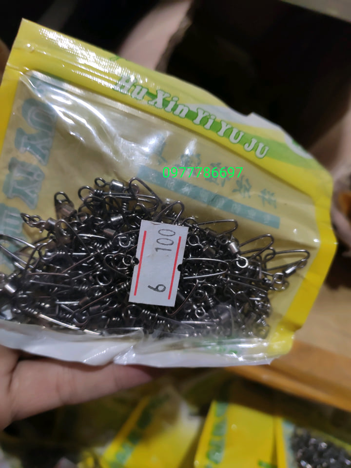 khóa link móc mồi thép đen