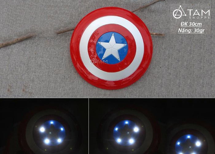 [HCM]Tấm Khiên Thủ Lĩnh Captain American Có Đèn Led - Sdfghjkjhgfdsdftyuiop
