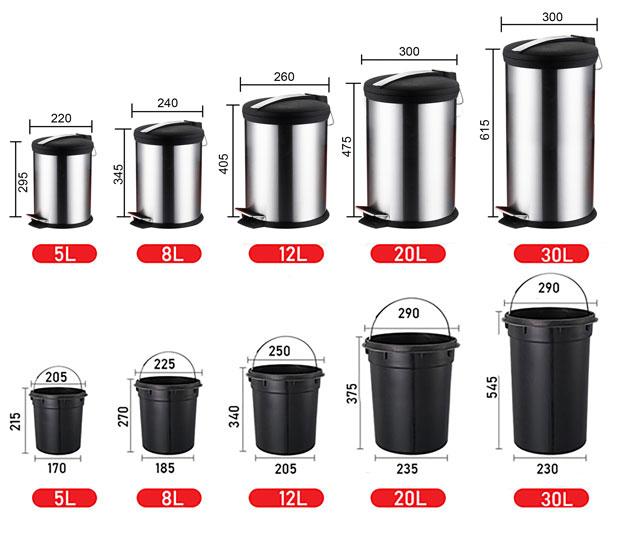 Thùng rác inox đạp chân 20L HC1290-20