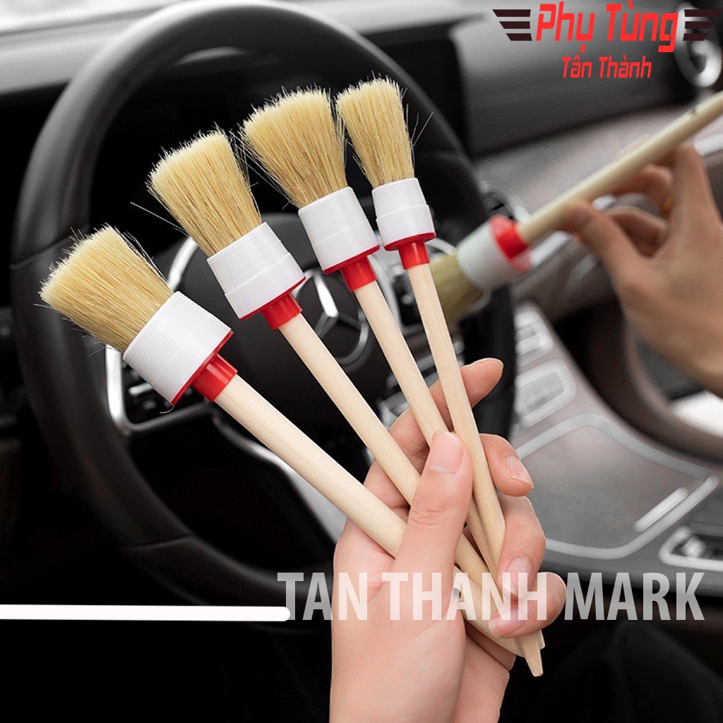 Bộ 5 Cọ Lông Heo Cán Gỗ Rửa Xe-PTTT