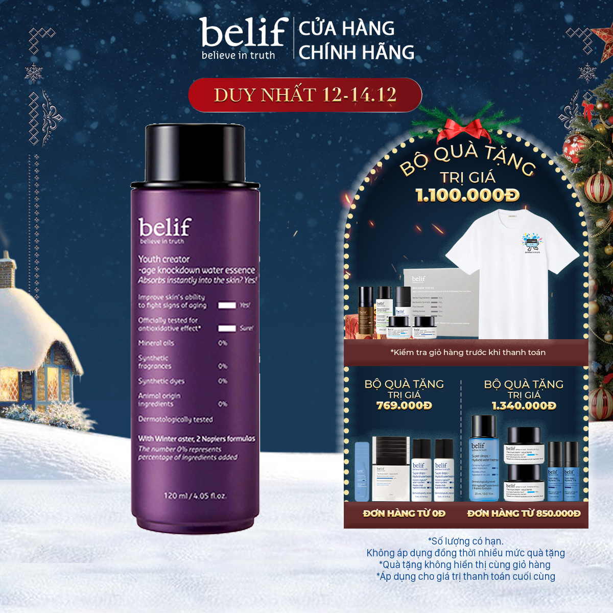 Nước dưỡng chống lão hóa củng cố độ đàn hồi belif Age Knockdown Water