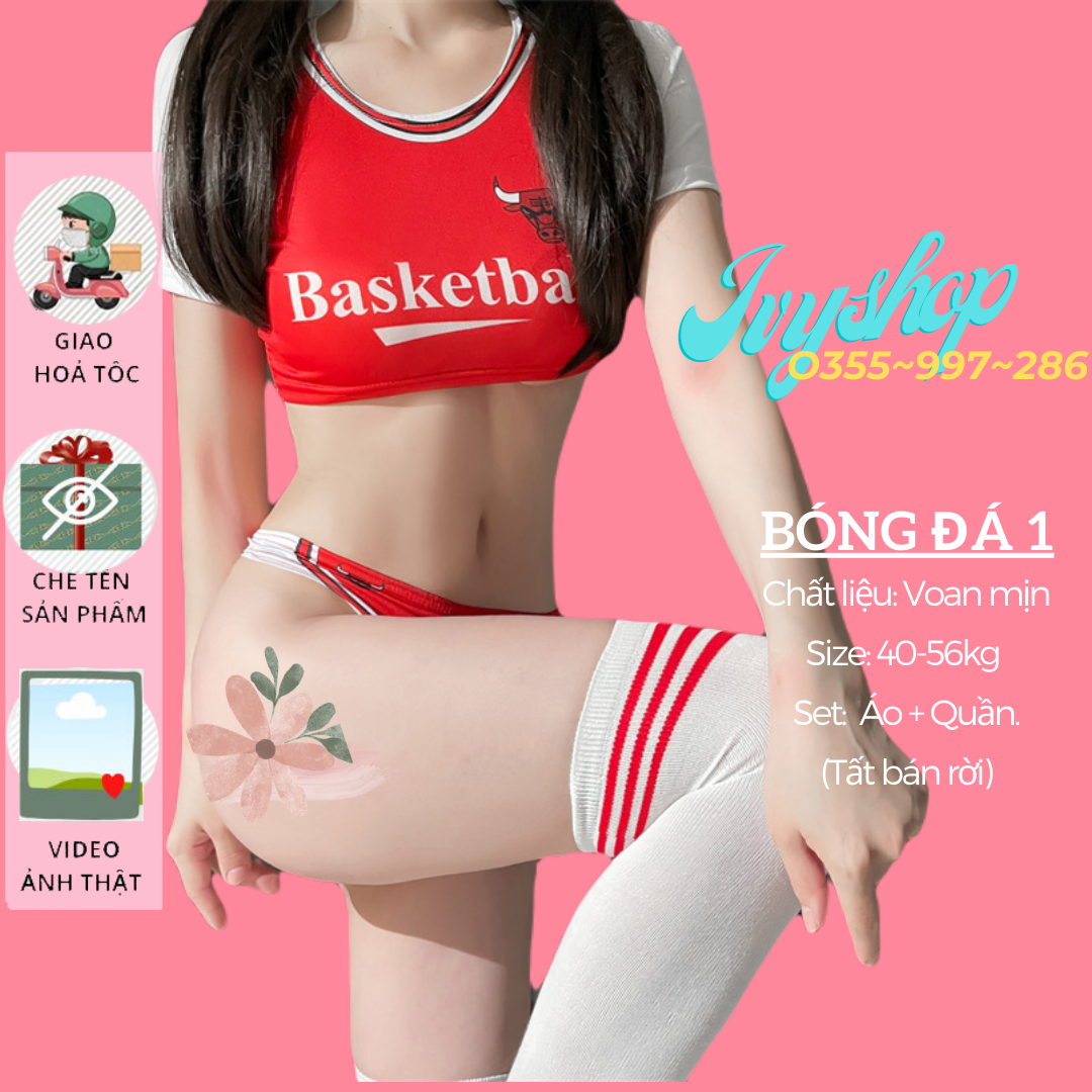 Bộ Đồ Ngủ Cosplay Sexy Cầu thủ  Bóng Đá, bóng rổ, Set Bikini Cosplay Nữ Sinh Phong Cách Thể Thao Năng Động Siêu Gợi Cảm  - Bóng Đá