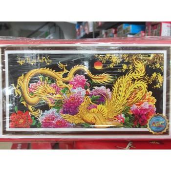 Tranh Đính Đá Long Phụng Sum Vầy chữ Việt