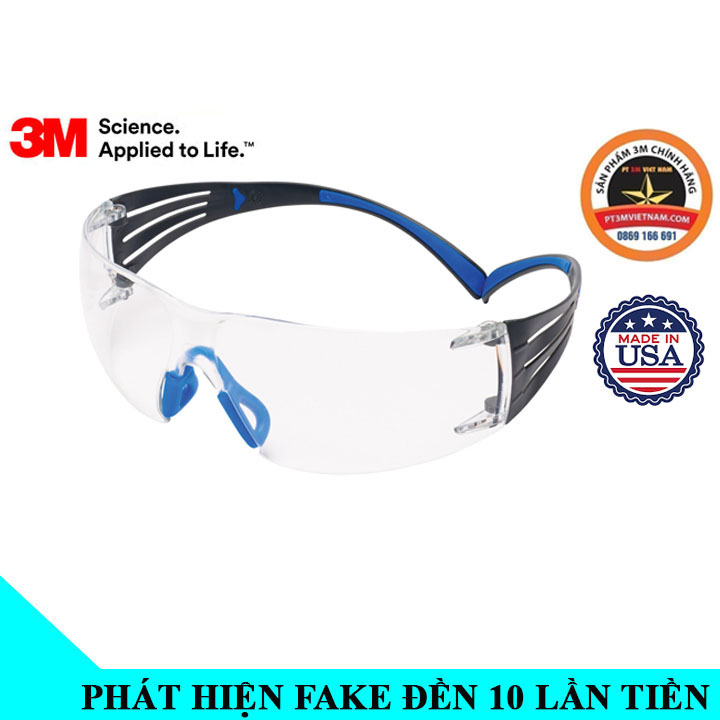 Kính Bảo Hộ 3M SF401SGAF-BLU Chống Đọng Sương ScotchGard