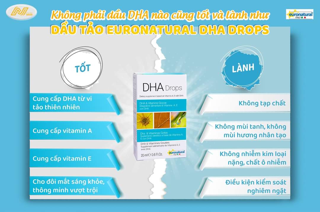DHA nhỏ giọt từ tảo Euronatural