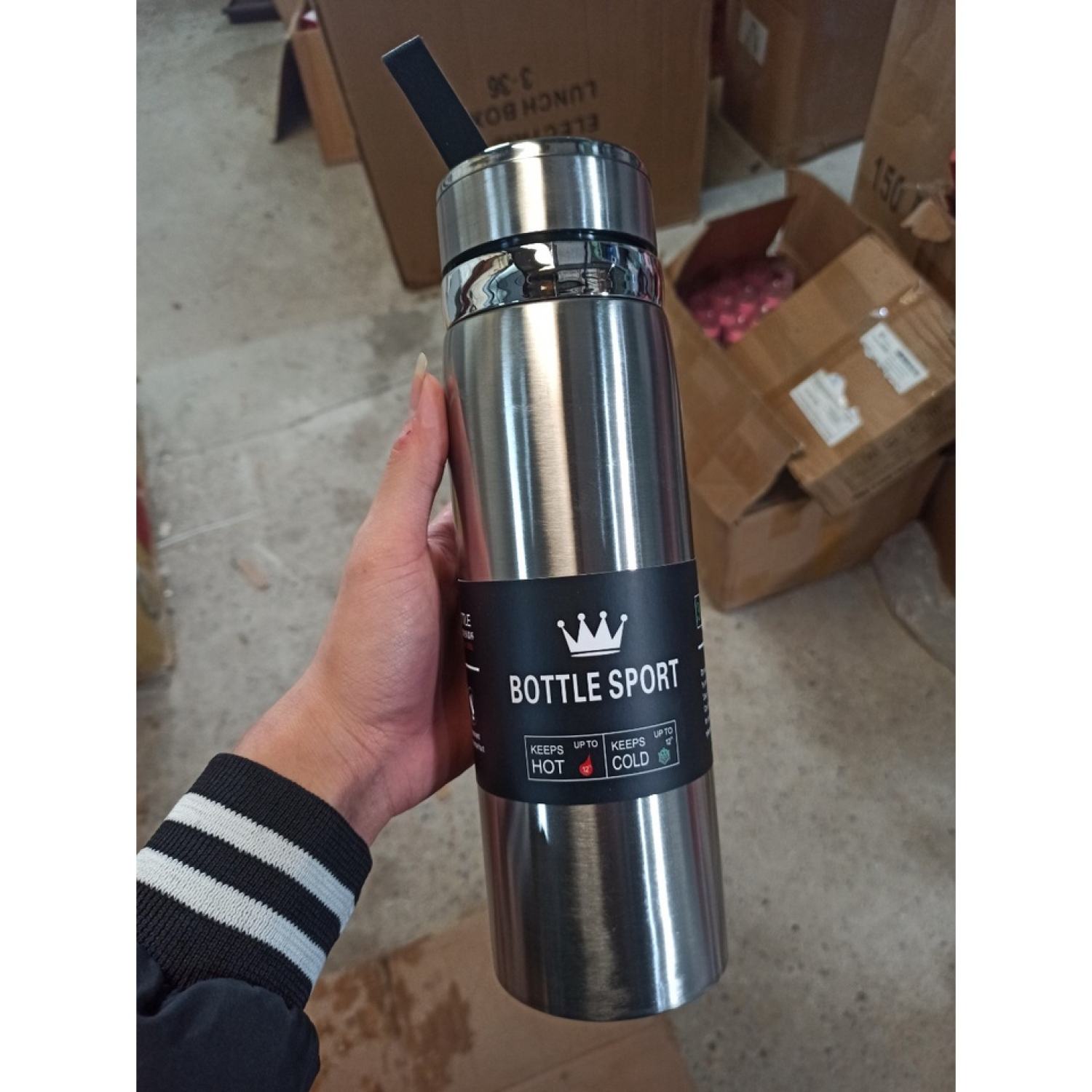 Bình giữ nhiệt 1500ML cao cấp lắp Kim Cương nóng lạnh lõi thép inox 304 bảo hành 3 tháng