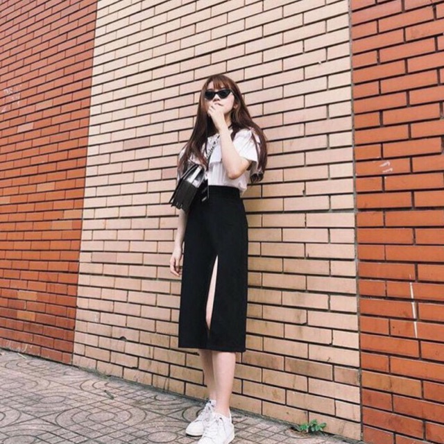 Chân Váy MIDI Xẻ Tà cực đẹp