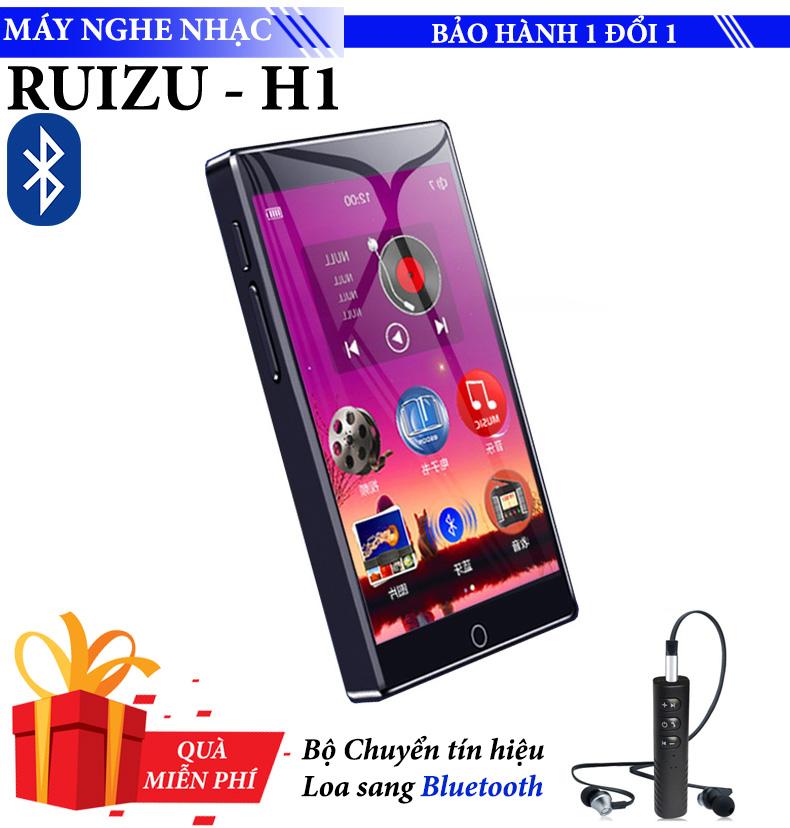 Máy nghe nhạc Mp3/Mp4 Ruizu H1 8GB Màn Hình full Cảm ứng Bluetooth 5.0 Máy Nghe Nhạc Kỹ Thuật Số Di Động Máy Thu Radio FM Ghi Âm Với Tai Nghe Gắn Mic - Tặng thiết bị Chuyển Loa có dây, tai nghe có dây thành Bluetooth