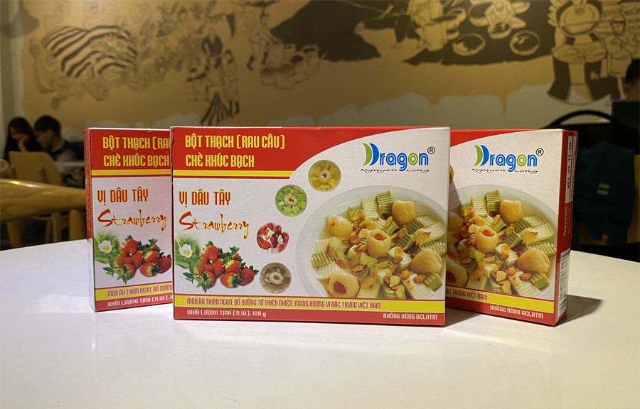 Bột Thạch Chè Khúc Bạch Dâu Tây DRAGON 106G