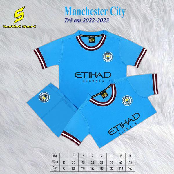 Quần Áo Bóng Đá Cho Trẻ CLB Man City - Đồ đá banh trẻ em 2022