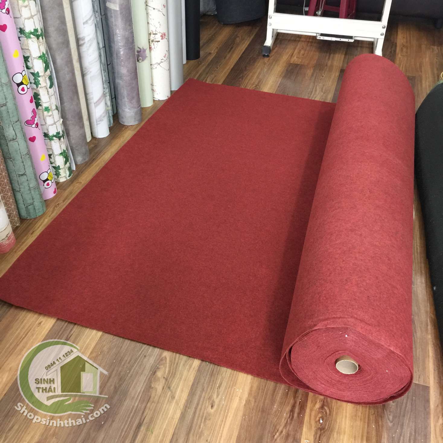 [HCM]Thảm nỉ trải sàn màu đỏ đô - 1m²