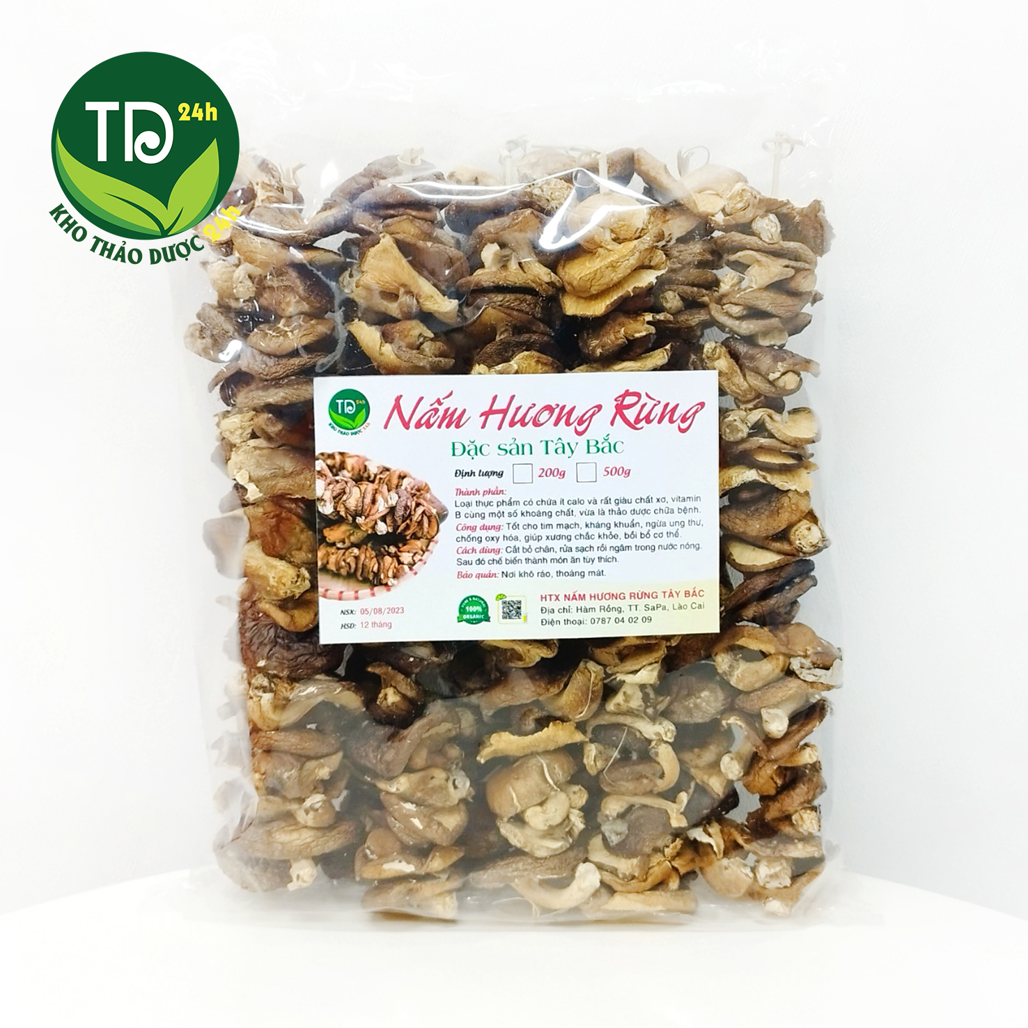 [500 gr] Nấm hương rừng SaPa, đặc sản nổi tiếng Tây Bắc, gia vị cho nhiều món xào, chưng, hầm, canh, thơm ngon, đặc trưng | Kho thảo dược 24h