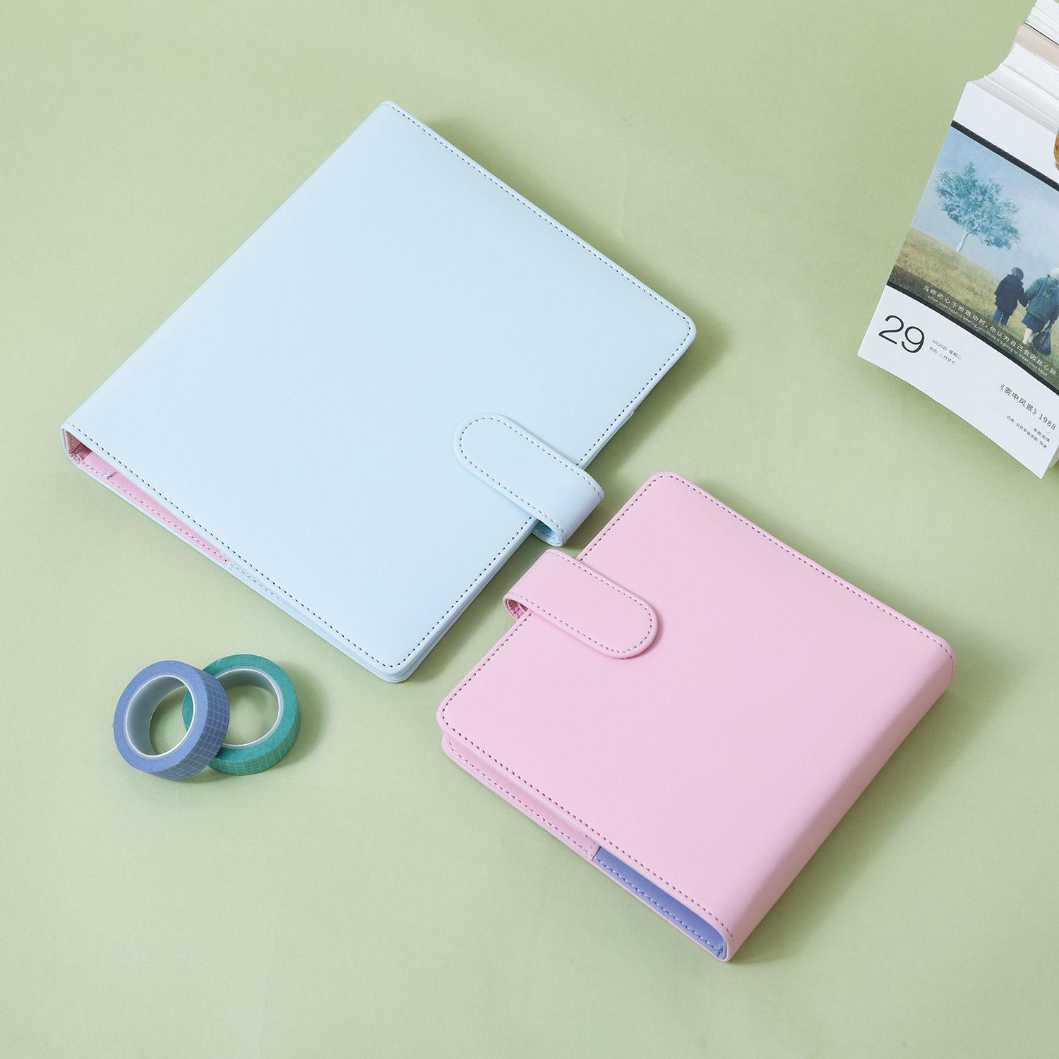 Sổ Planner da PU A6/A5 vuông màu Pastel