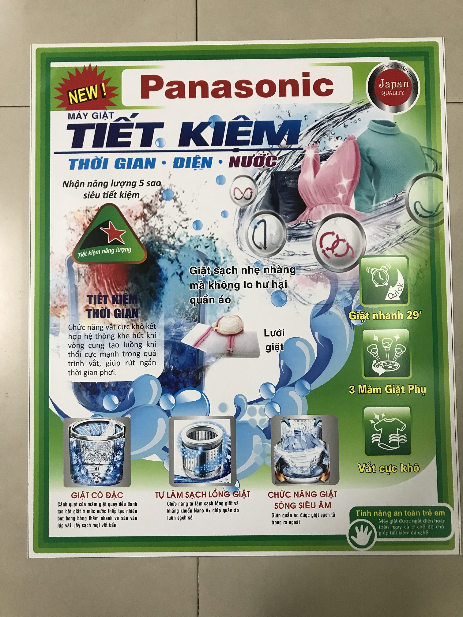 [HCM]Miếng dán máy giặt Panasonic  - Tem dán máy giặt Panasonic