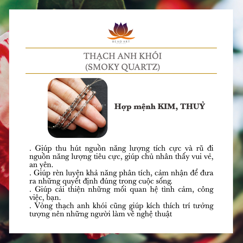 [1 Hạt/3 Hạt] 6MM Đá Thạch Anh Khói Nâu, Smoky Quartz Tự Nhiên, Mệnh Thuỷ, Kim, Đá Phối Vòng Tay Phong Thuỷ, Chuỗi Hạt - Bead Art