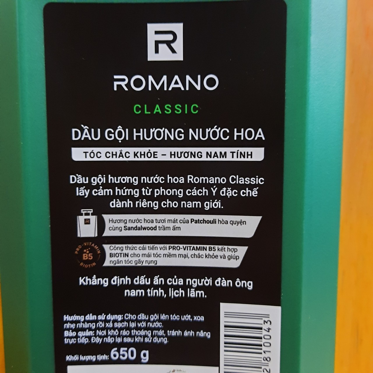 Dầu gội ROMANO 650G  - BACH HOA HV