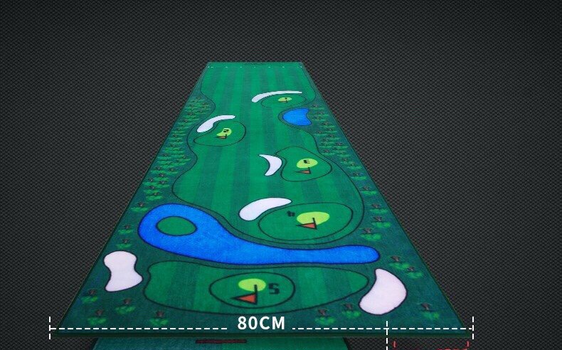 Thảm tập Putting Golf 300x80cm - Golf Putting Green Mat, Golf Practice Training Aid, Foldable Golf Training Mat, Golf Practice Putter Equipment for Indoor