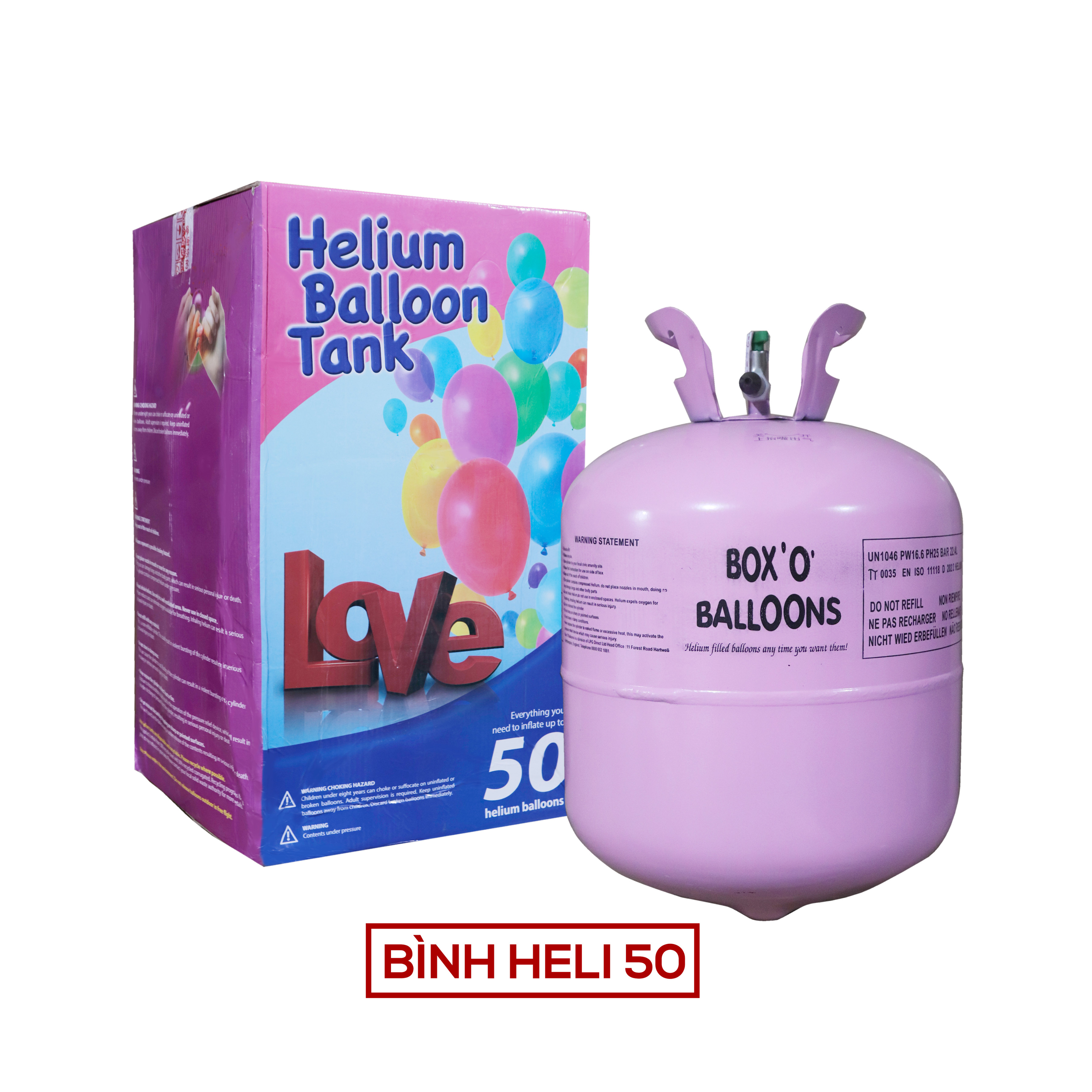 Bình khí helii bóng bình 100,70,50 bóng
