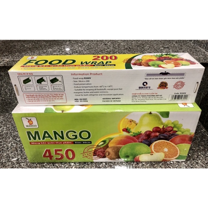 Màng bọc thực phẩm 450 x 30cm MANGO- An Toàn Vệ Sinh Thực Phẩm
