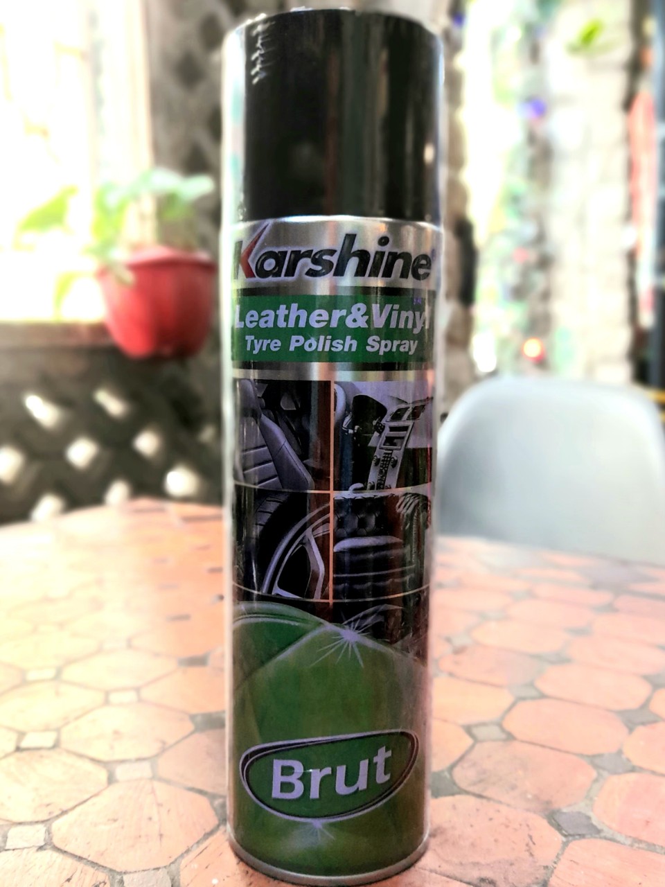 [chai xịt đánh bóng da, gỗ hương BRUT] Karshine leather vinyl 500ml
