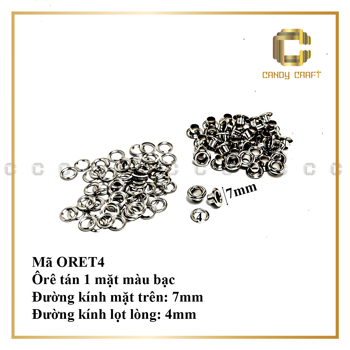 Mắt cáo 1 mặt tán (dùng cối đóng 1 bịch 10 bộ) - phụ kiện làm túi xách