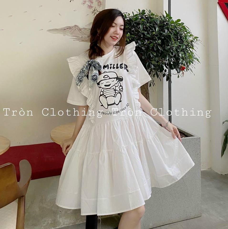 Đầm Babydoll Viền Bèo