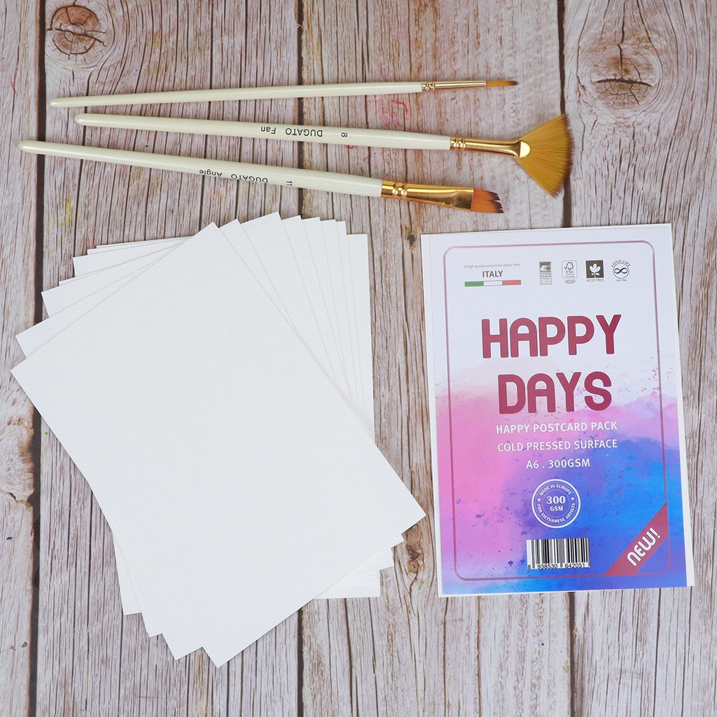 Giấy vẽ màu nước Happy Postcard 300gsm A6