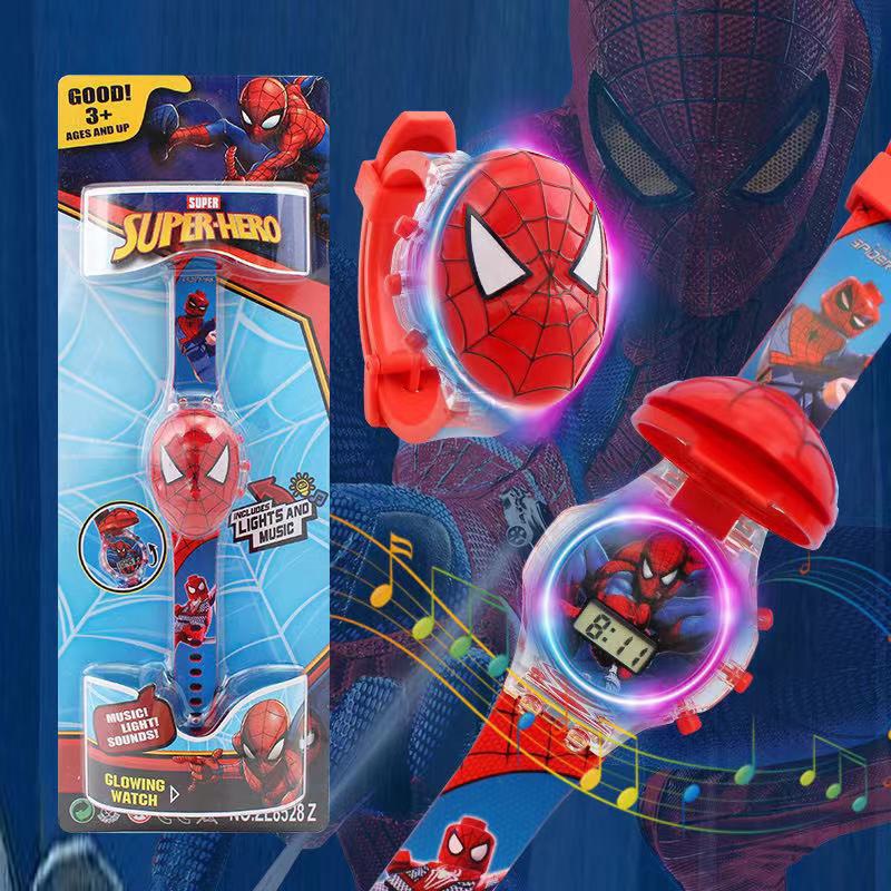 Đồng Hồ Trẻ Em Đèn Led Siêu Nhân Người Nhện Spiderman Phát Sáng Phát Nhạc  Cho Bé - Mixasale
