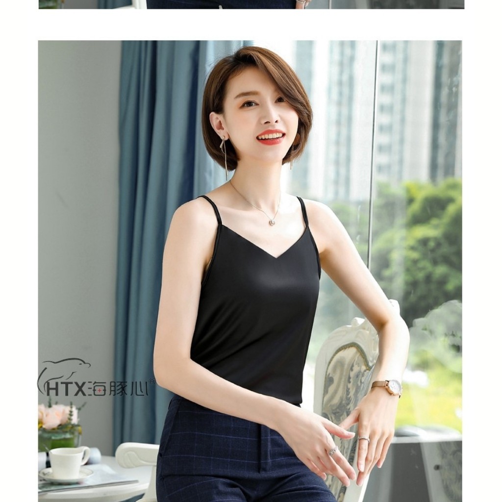 Áo Hai Dây Lụa Cổ Tim Nữ Cao Cấp