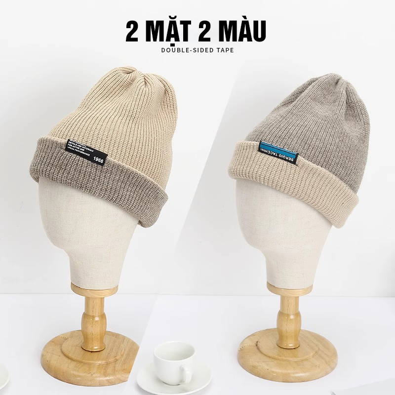 Nón Len 2 Mặt Nam Nữ 2 Kiểu Đội Dày Dặn Ấm Áp - 100style