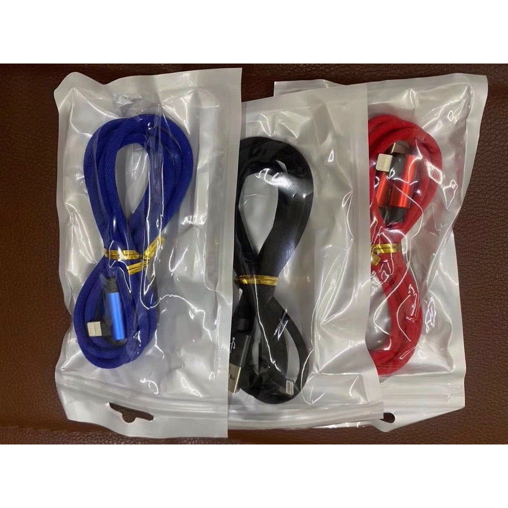 -Sỉ- Cáp dù sạc nhanh 2a dài 1m2 chân vuông IPhone