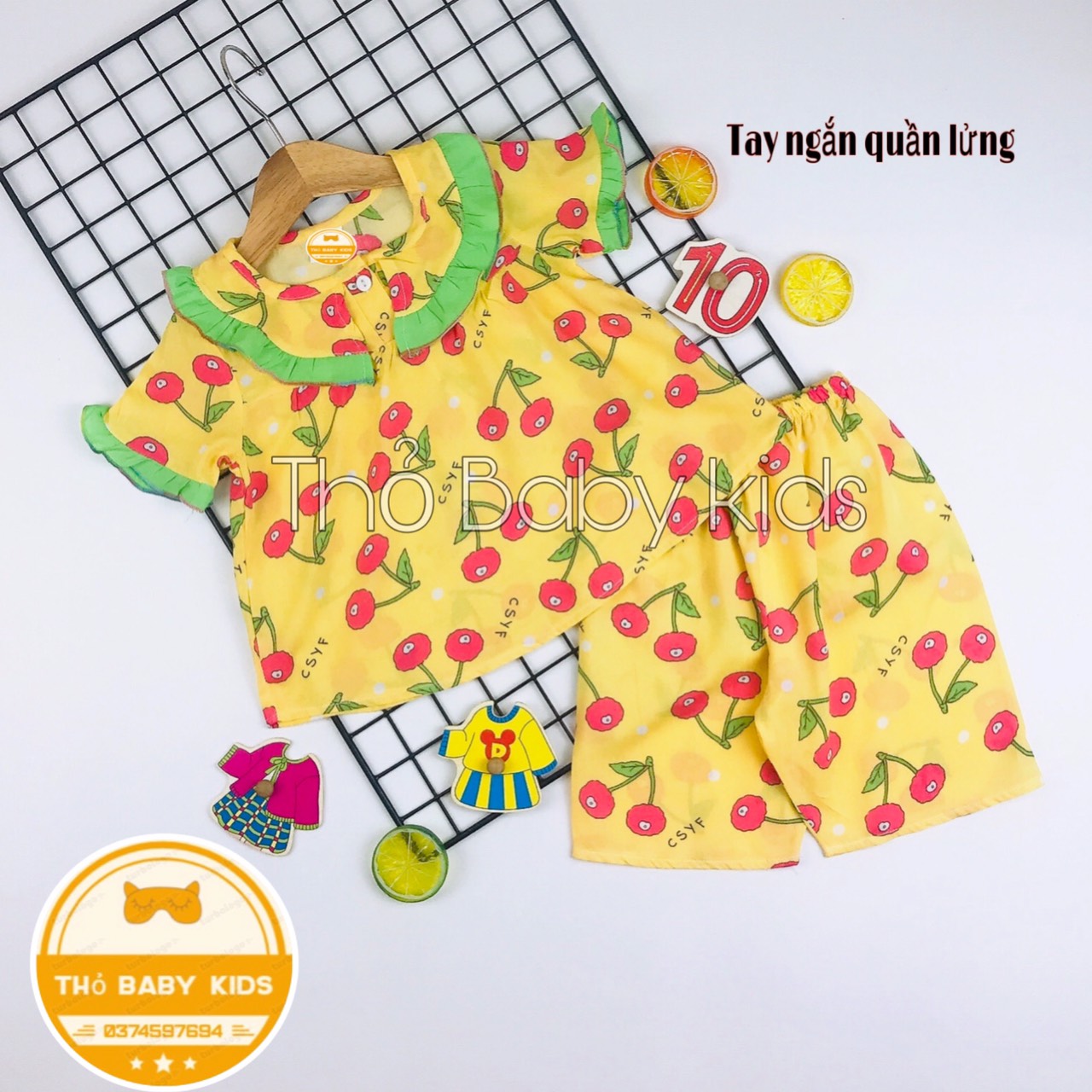 Bộ quần áo tole/ lanh cho bé gái SHOP THỎ BABY KIDS