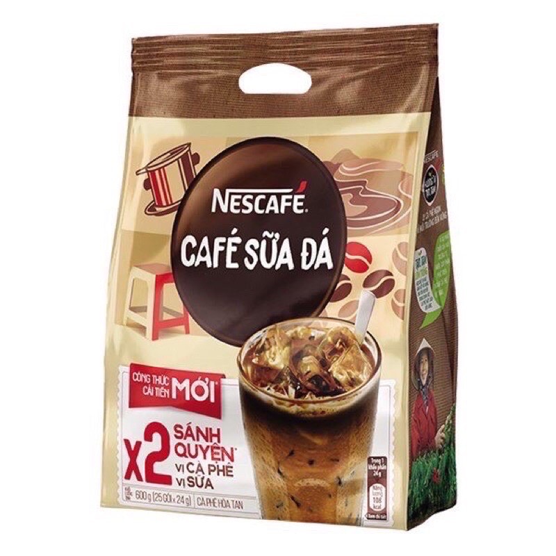 Nescafe Cà phê sữa đá bịch 25gói x 24g