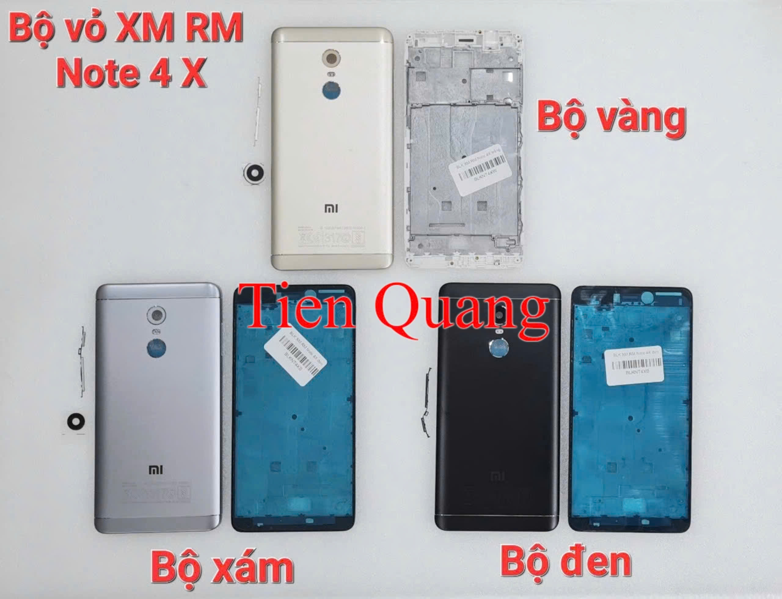 Bộ vỏ Xiaomi Redmi Note 4X (Gồm lưng liền viền, khung xương, kính cam, nút bấm)