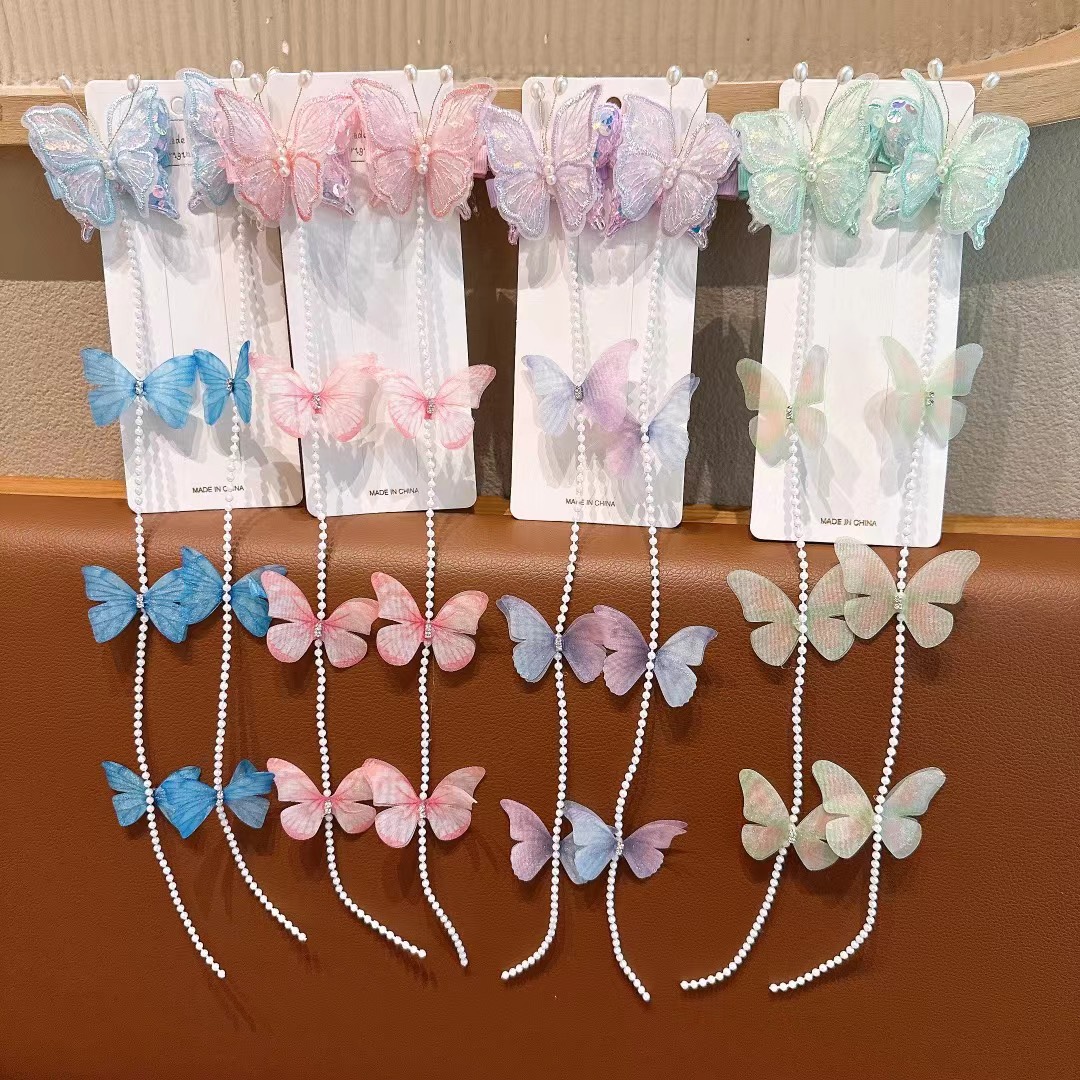 Set 2 kẹp dây ngọc bướm xinh điệu đà dễ thương cho bé