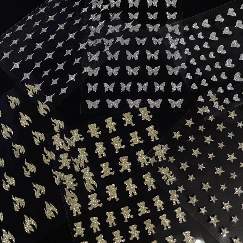 Sticker hình dán nhũ flash trang trí móng Siêu HOT