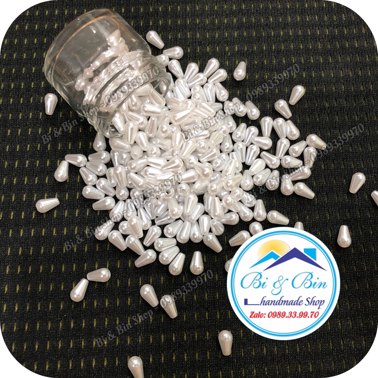 40g hạt trai giọt nước 6x10mm làm trâm cài tóc handmade phụ kiện trang trí