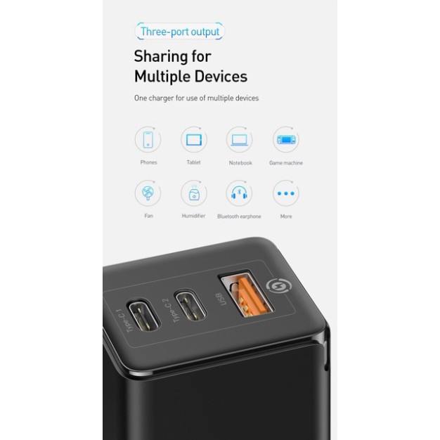 Củ sạc nhanh Baseus GAN 65w