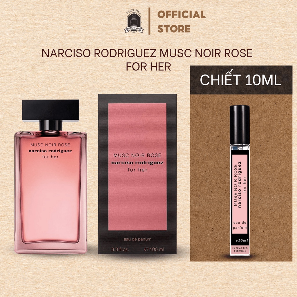Nước hoa nữ mẫu thử chiết mini nar.ci.so musc noir rose chiết 10ml