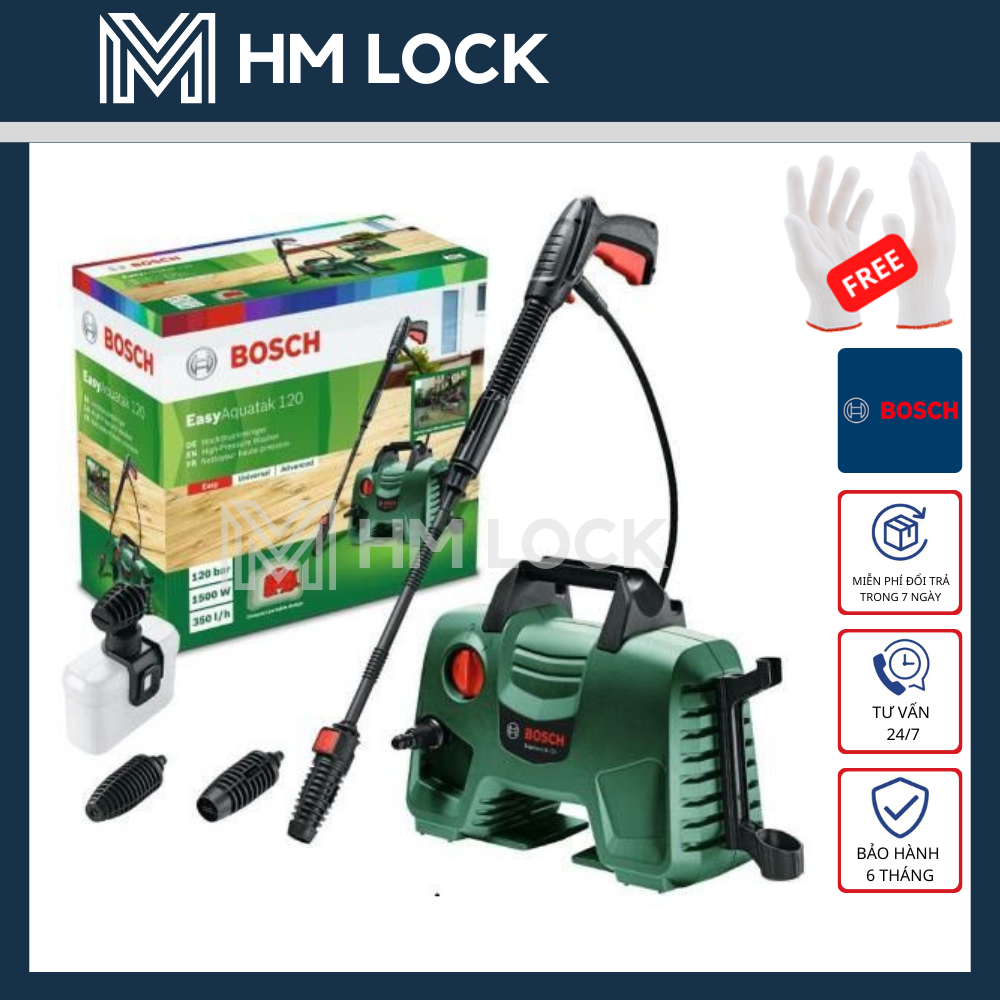 Máy phun xịt rửa áp lực cao 120bar bosch 1500w - easyaquatak 120 - hàng chính hãng - 06008a79k1