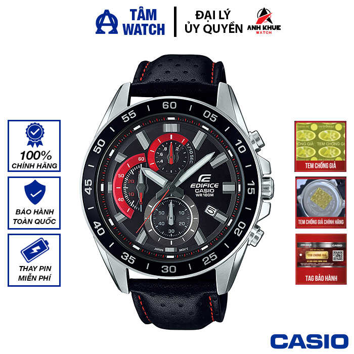 Đồng hồ nam dây da casio edifice chính hãng anh khuê efv-550l-1avudf