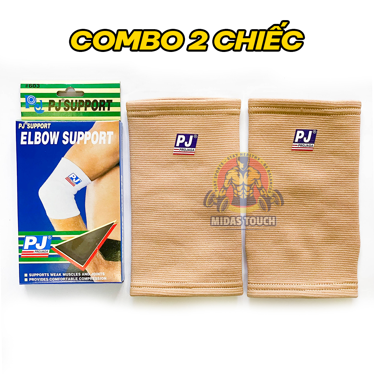 Combo 2 Bó Khuỷu Tay 2 Chiều PJ-603 Freesize - Bảo Vệ Khuỷu Tay Cùi Chỏ Chống Chấn Thương Hỗ Trợ Tập Luyện Thể Thao An Toàn Hiệu Quả - Chất Liệu và Công Nghệ Đài Loan Cao Cấp Co Dãn Định Hình Tốt Cam Kết Sản Phẩm Như Hình