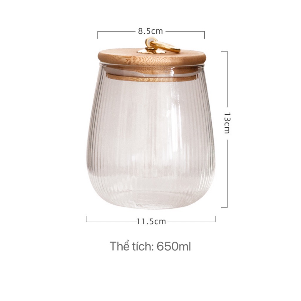 Lọ thủy tinh, hộp thủy tinh nắp gỗ, hũ thủy tinh nắp gỗ cao cấp.