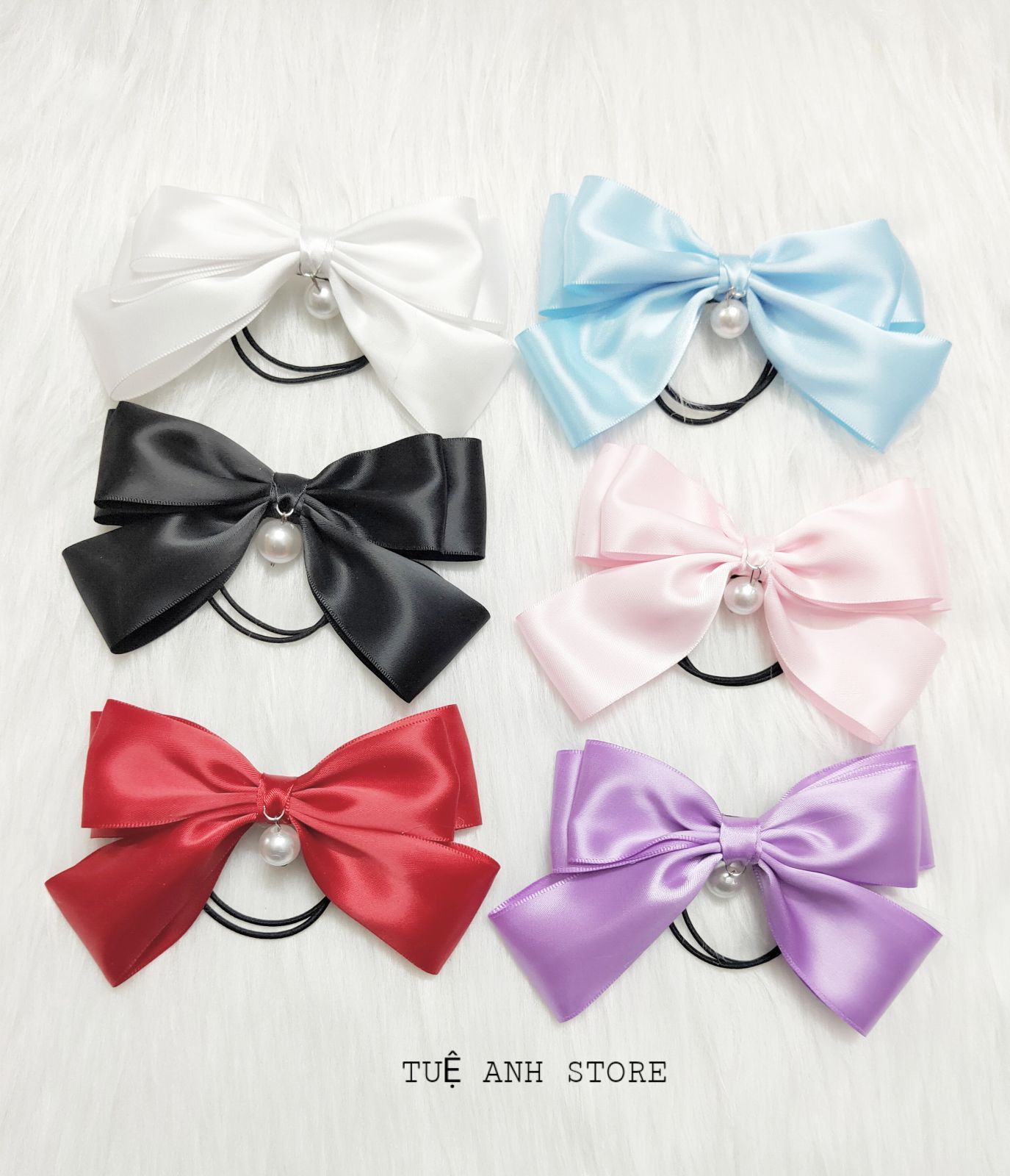 Dây buộc tóc nơ satin xinh xắn
