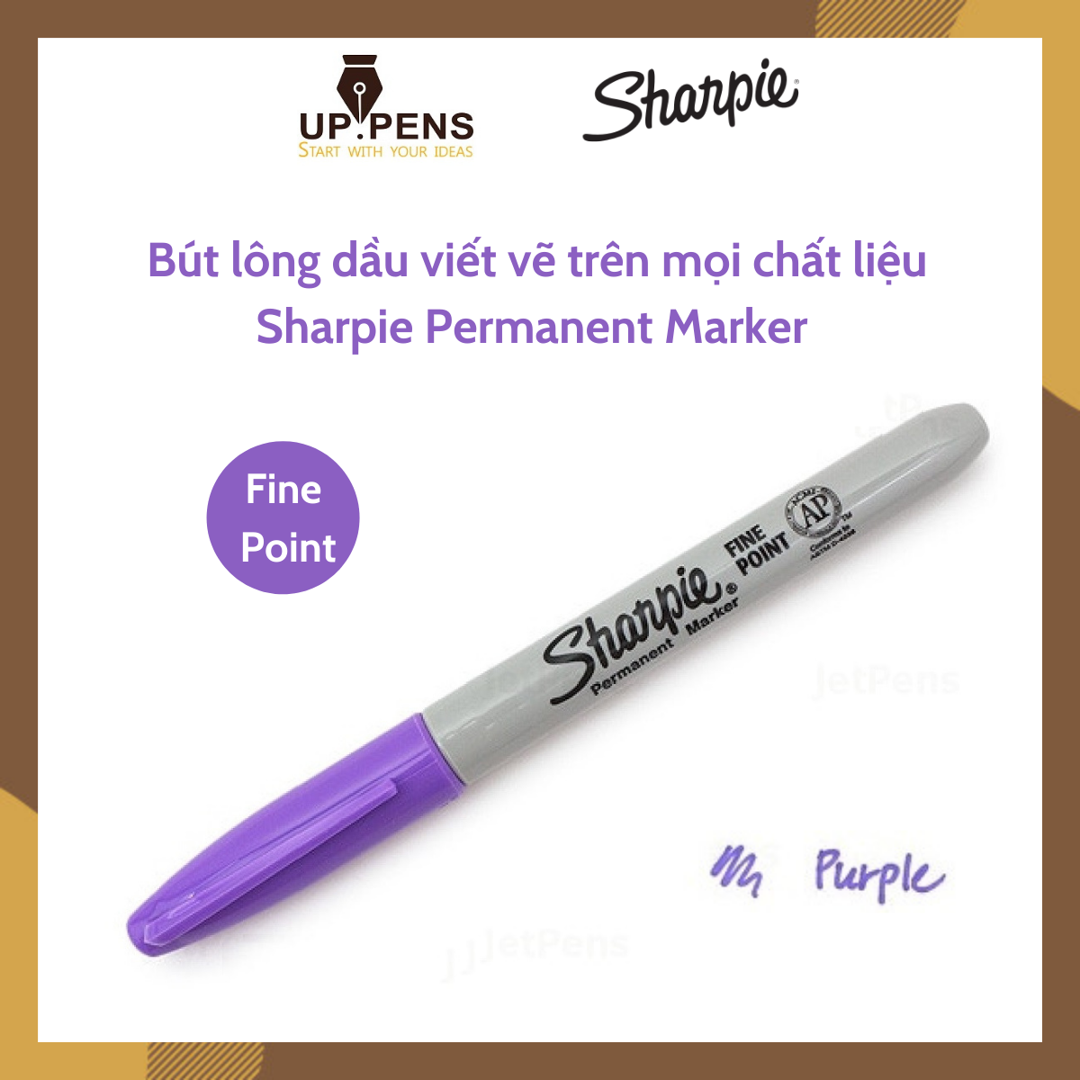 Bút lông dầu viết vẽ trên mọi chất liệu Sharpie Permanent Marker – Fine Point – Màu tím (Purple)