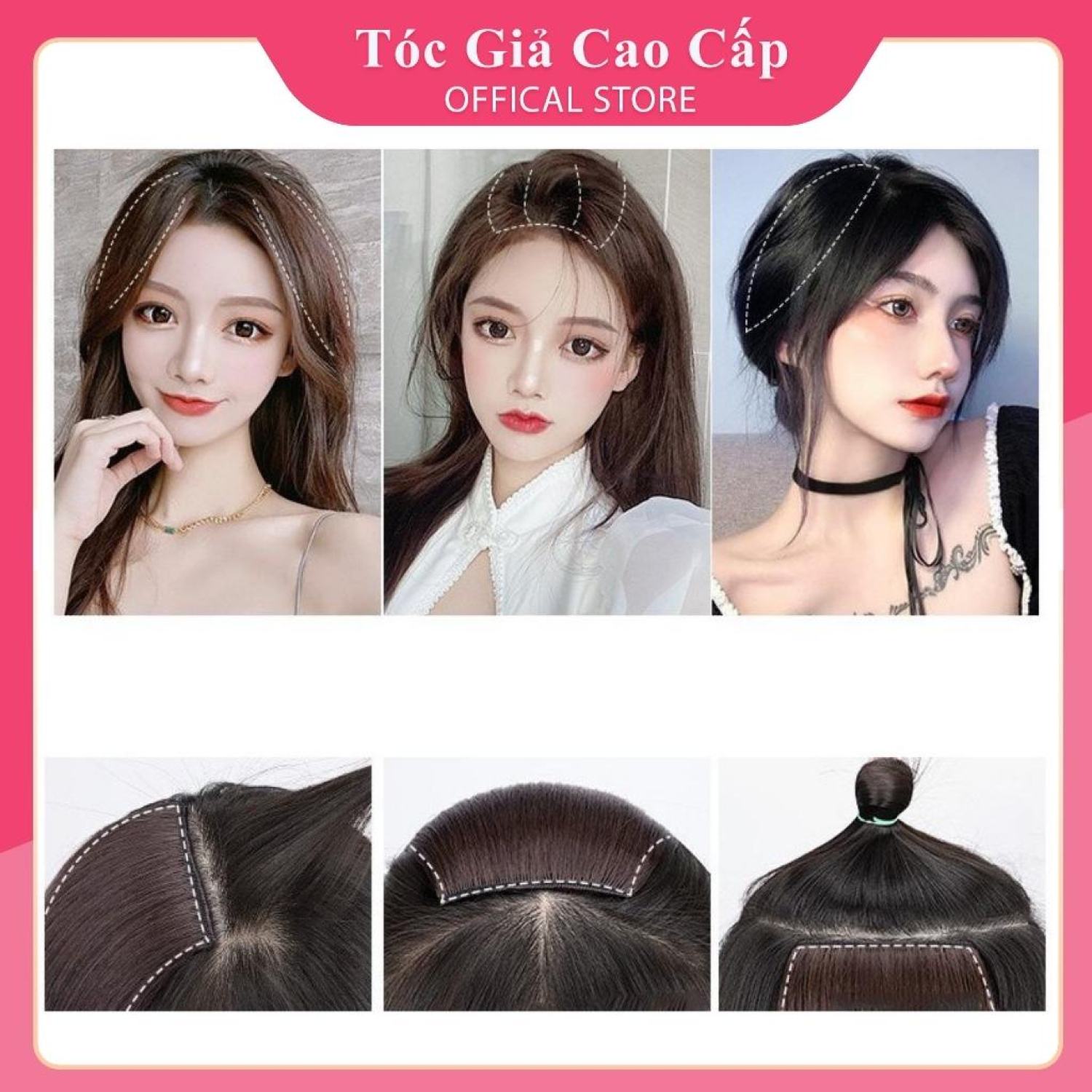 [Mã FAMARAL1 giảm 10K đơn 50K]Tóc giả kẹp phồng chân tóc nữ phong cách hàn quốc 20cm.
