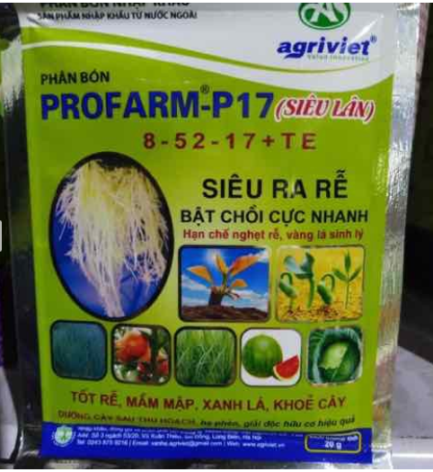 PHÂN BÓN KÍCH RỄ SIÊU LÂN NHẬP KHẨU P17 (8-52-17+TE)  GÓI 20 GR