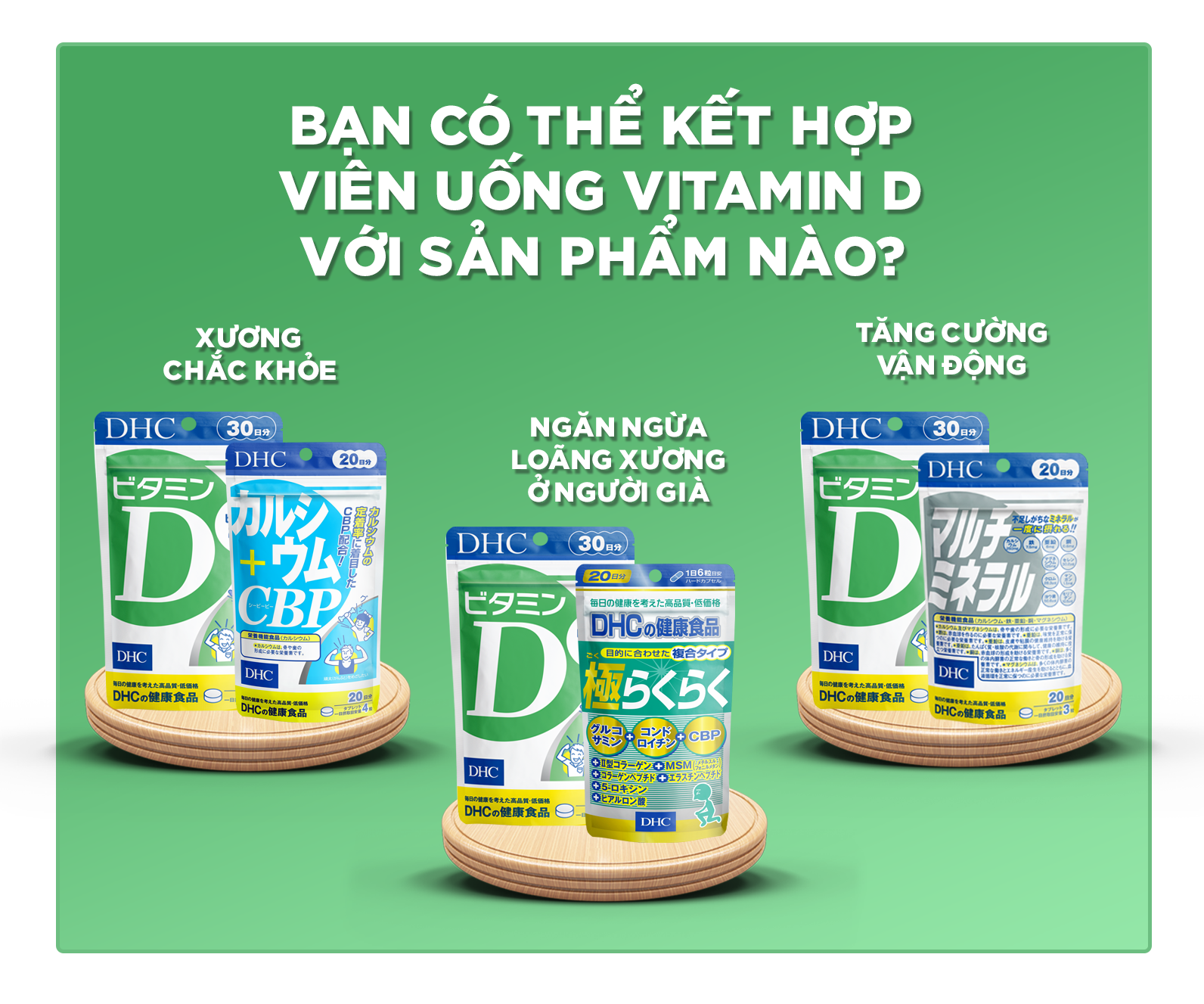 Thực phẩm bảo vệ sức khỏe DHC Vitamin D (60 ngày) - Dạng viên uống hỗ trợ bổ sung vitamin D3